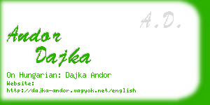 andor dajka business card